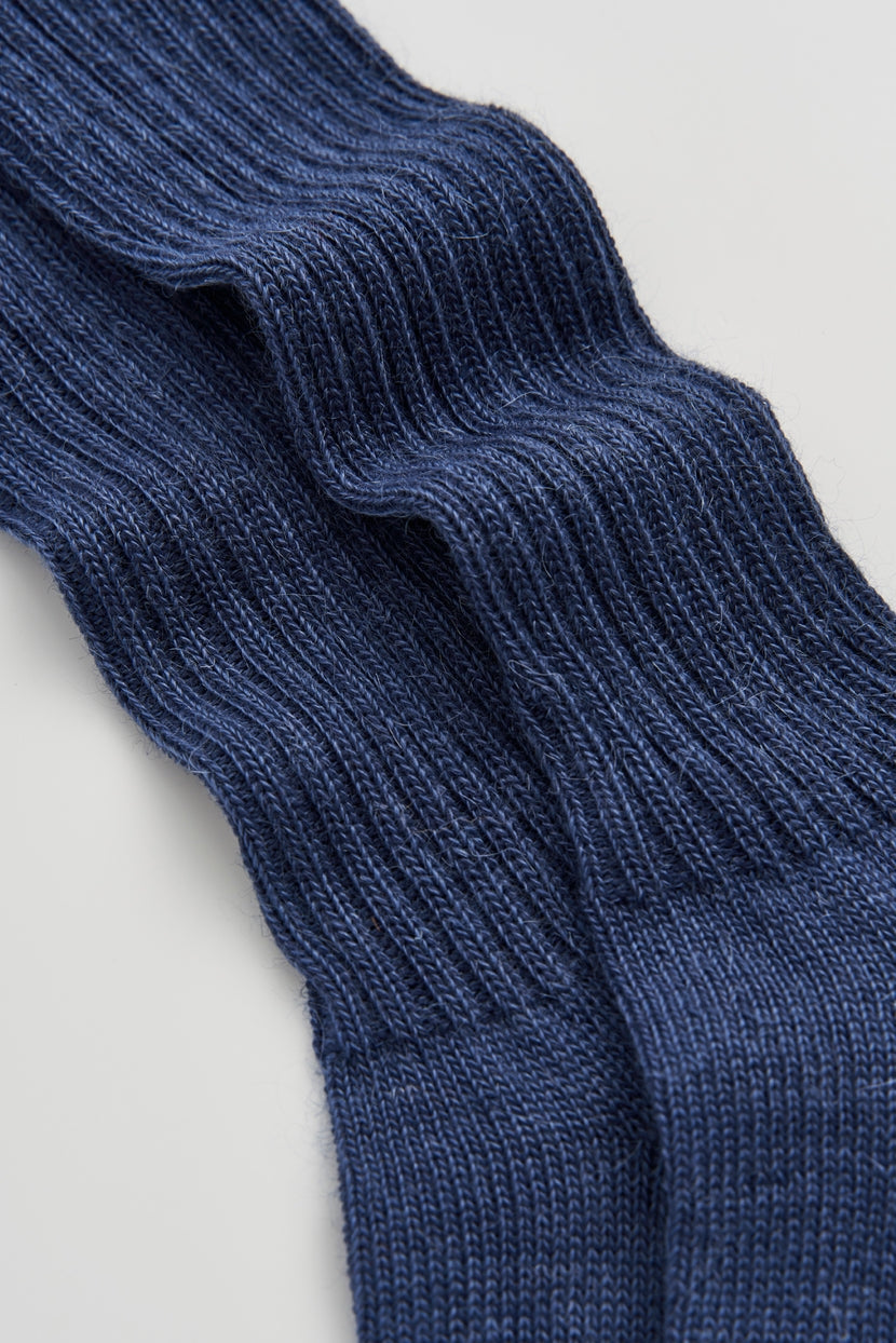 Stylish warm mohair socks featuring a sophisticated ribbed design, ideal for chilly days.