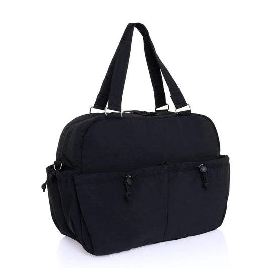Baby Mom Quilted Shoulder Bag – Black
