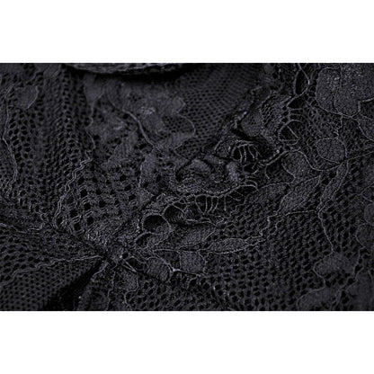 Back view of the Dark In Love black lace maxi dress, demonstrating its graceful drape and stylish design elements suitable for evening events.