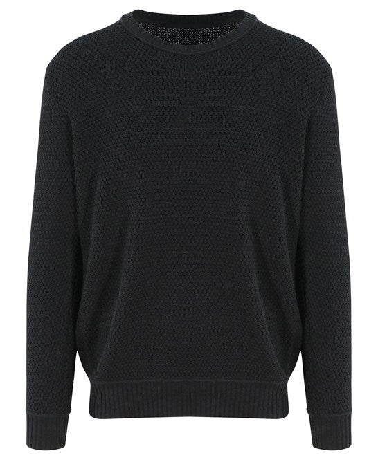 Stylish eco-friendly sweatshirt crafted from 70% regenerated cotton and 30% recycled polyester, showcasing premium contemporary craftsmanship.