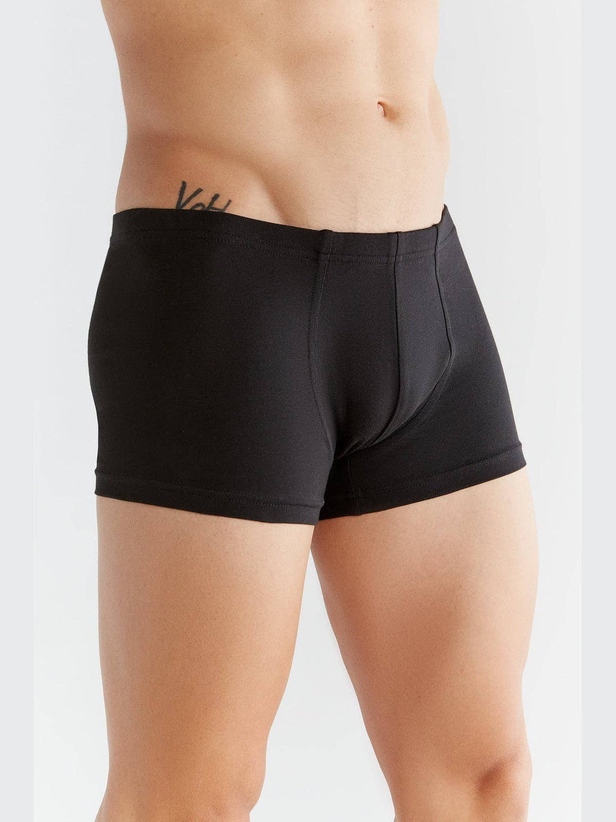 Luxury organic cotton retro boxer shorts for men showcasing soft jersey fabric and elastic waistband, perfect for ultimate comfort.