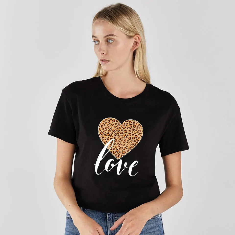 Leopard Lips Print Women's T-Shirt: Hipster Summer Tee