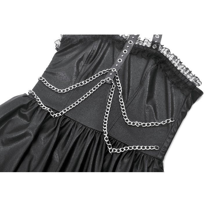 Full view of the Dark In Love Valentina Red Velvet Dress, displaying its figure-hugging silhouette and flowing sheer mesh fishtail hem, perfect for an elegant gothic evening.