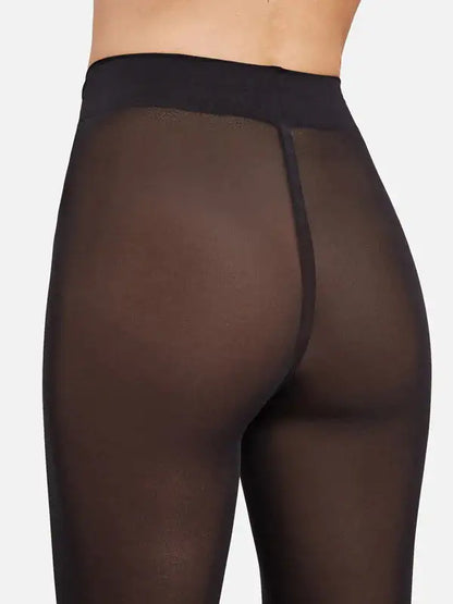 Women's Secret Sheer Plush Lined Tights, showcasing the elegant and luxurious sheer design on the back, perfect for chilly days.