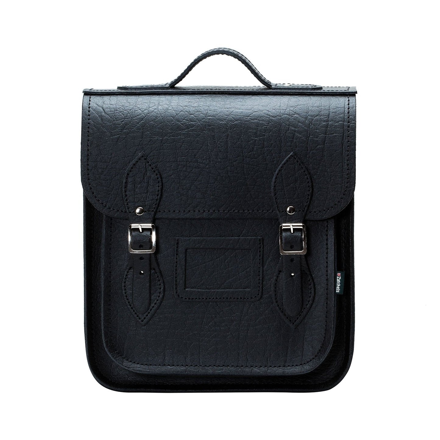 Luxury Handmade Black Leather City Backpack showcasing sleek design, suitable for tablets and laptops, exuding elegance and craftsmanship