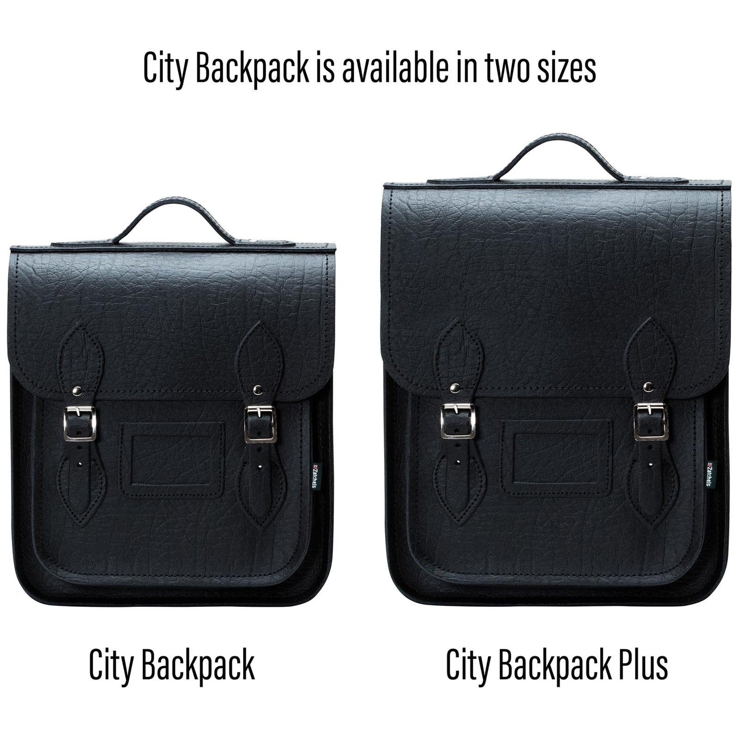 Luxury Handmade Black Leather City Backpack showcasing premium Scottish leather craftsmanship, designed for tablets and laptops, featuring adjustable straps and a sleek interior.