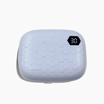 Automatic Cleaning Machine Electric Ultrasonic Flushing Instrument in delicate blue, featuring an intricate honeycomb pattern and an LED display for intuitive cleaning cycles.