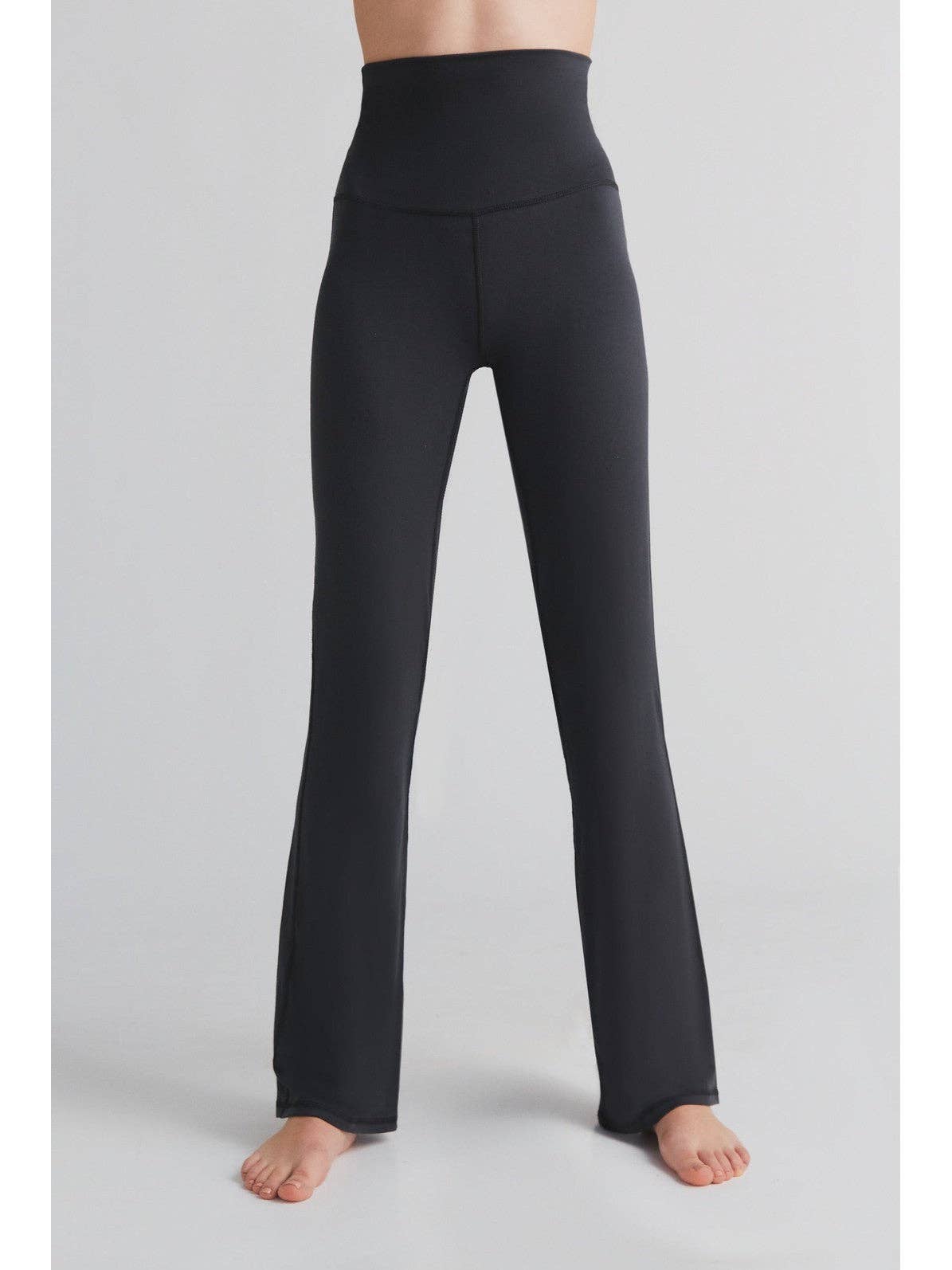 Elegant Luxury Tencel Flared Leggings for Women showcasing soft stretchy fabric and high waistband, perfect for comfort and style.
