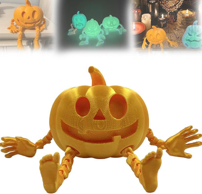 Halloween 3D Printing Pumpkin Decorations, depicting a charming yellow pumpkin with a cheerful design and limbs, an exquisite addition to your luxury Halloween decor.