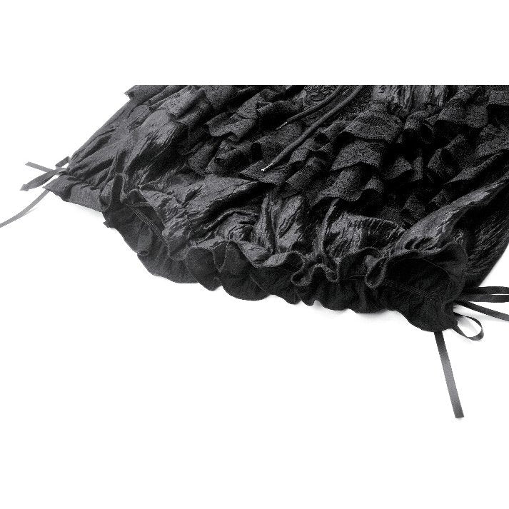 Luxurious Dark in Love Rosalie Baroque Lace Frill Gothic Bloomers in black, featuring intricate lace detailing and an elegant high-rise fit, perfect for gothic fashion enthusiasts and vintage lovers.