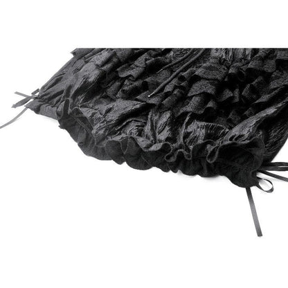 Luxurious Dark in Love Rosalie Baroque Lace Frill Gothic Bloomers in black, featuring intricate lace detailing and an elegant high-rise fit, perfect for gothic fashion enthusiasts and vintage lovers.