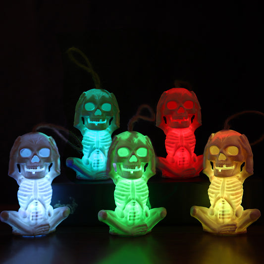 Set of Halloween Skull Lights in various colours, showcasing dramatic illumination ideal for luxury Halloween ambiance, as part of the Halloween Skull Light LED Electronic Ghost Head Light collection.