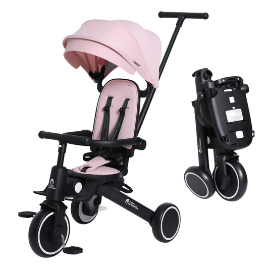 Foryourlittleone Xplor 6 in 1 Foldable Trike - Pastel Pink (10m-4y)