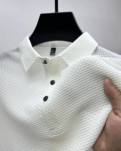 Men's AirElegance Polo Tee by Dazzling Dreams Studio, embodying timeless sophistication with a classic fit and luxurious comfort.