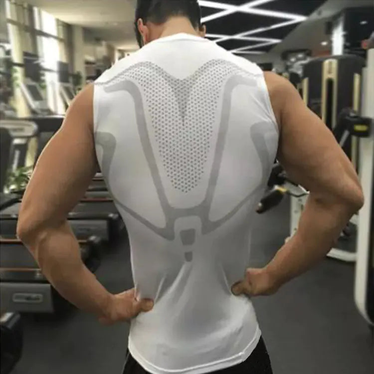 Back view of a white fitness tank top with unique design elements, exemplifying luxury activewear for fashion-forward athletes.