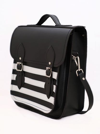 Stylish Gothic Leather City Backpack featuring detachable adjustable straps and luxurious buckle detail, embodying modern urban fashion.