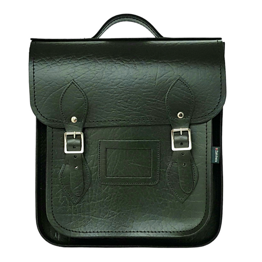 Elegant Handmade Leather City Backpack in British Racing Green by Zatchels, designed for modern urban explorers, showcasing premium craftsmanship and versatility.