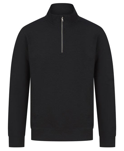 Luxurious Sustainable Regenerated Cotton 1/4 Zip Sweatshirt, crafted from eco-friendly materials, available in sizes XS to 3XL.