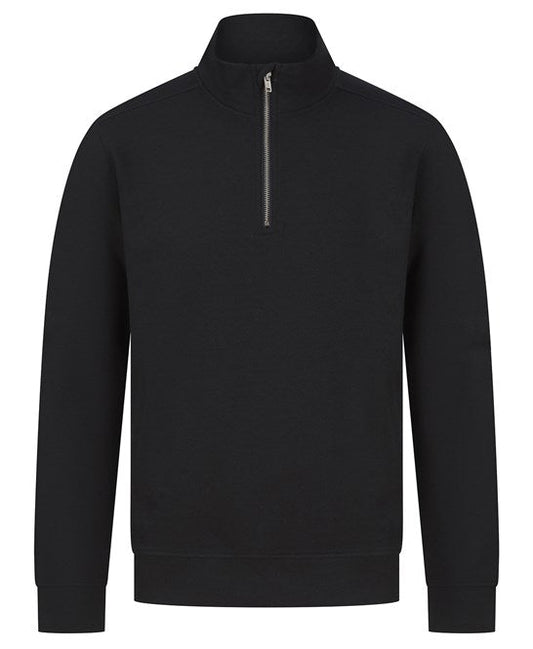 Luxurious Sustainable Regenerated Cotton 1/4 Zip Sweatshirt, crafted from eco-friendly materials, available in sizes XS to 3XL.