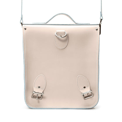 Adjustable shoulder strap detail on the Zatchels Iced Coffee City Backpack, exemplifying comfort and luxury in design.