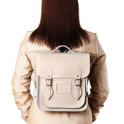Zatchels Handmade Leather City Backpack displayed in a chic urban setting, highlighting its versatility as a stylish backpack and shoulder bag.