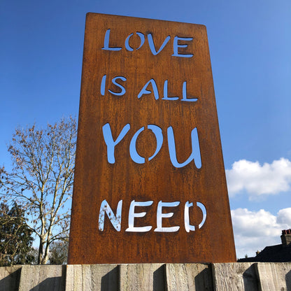 Rusty Metal Love Is All You Need Garden Sign (LAST 1)