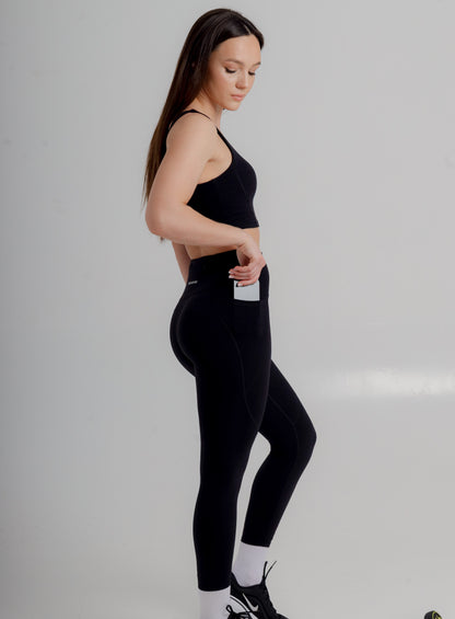Premium active black leggings with sculpting fit and quick-dry technology by Incl.usiveinc, perfect for any workout.
