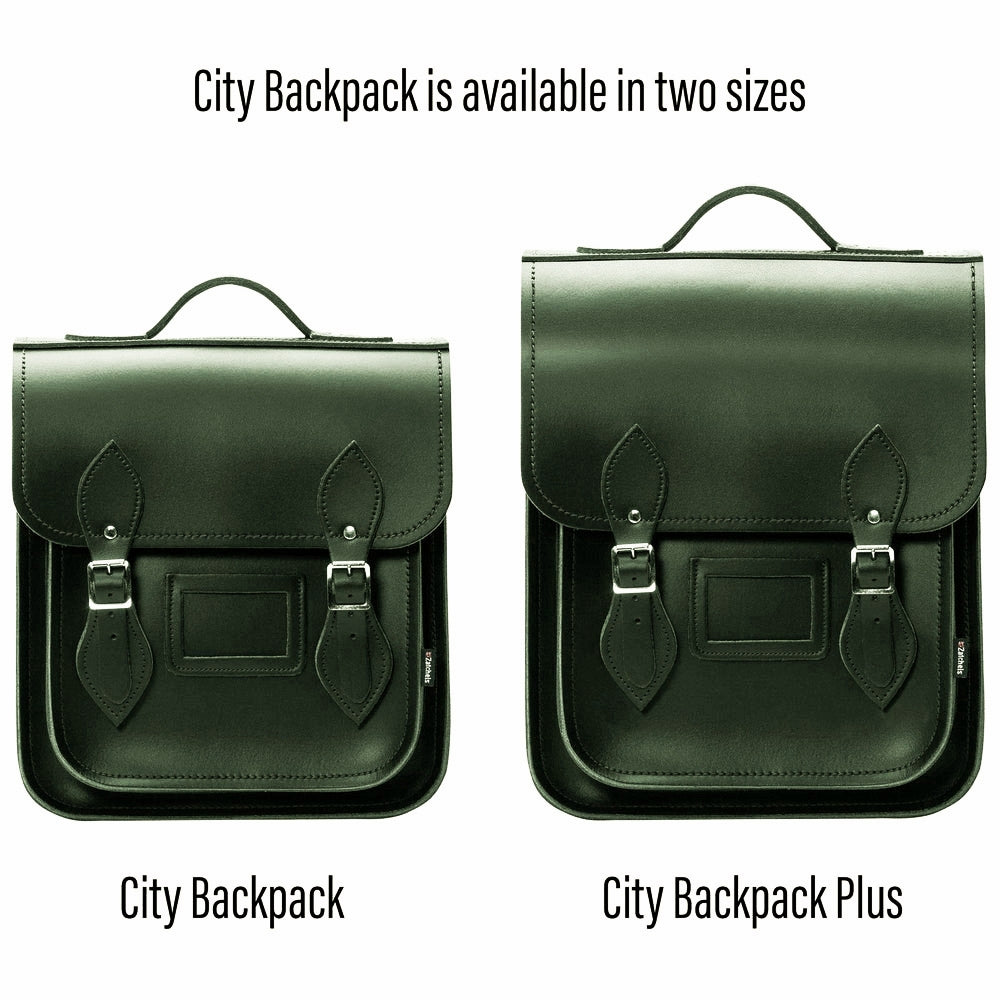 Versatile Ivy Green Leather City Backpack styled as a shoulder bag, illustrating its chic silhouette that complements casual and formal outfits, perfect for any occasion.