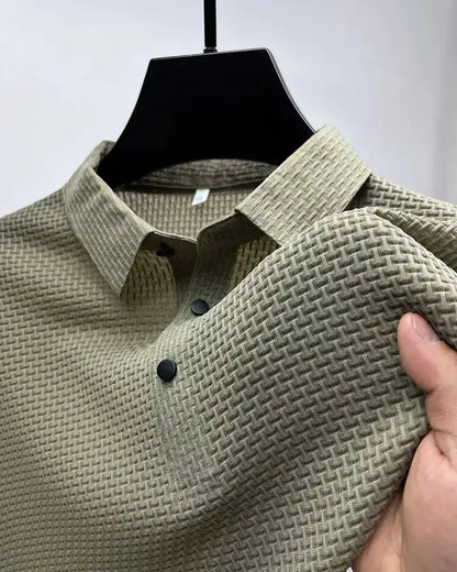 Premium Men's AirElegance Polo Tee from Dazzling Dreams Studio, designed for the modern professional with a classic silhouette and luxurious texture.