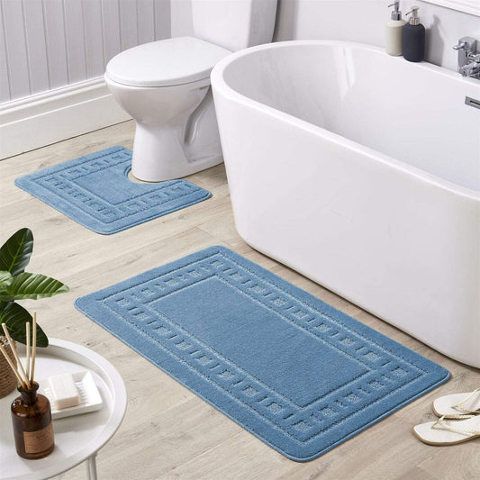 Chic design and ultra-absorbent material of the Jumbo Miami Bath Mat Set, showcasing its stylish appeal in a contemporary bathroom.