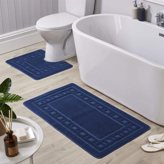 Luxurious Jumbo Ultra Soft Non-Slip Bath Mat Set featuring plush textures, perfect for enhancing bathroom elegance and comfort.