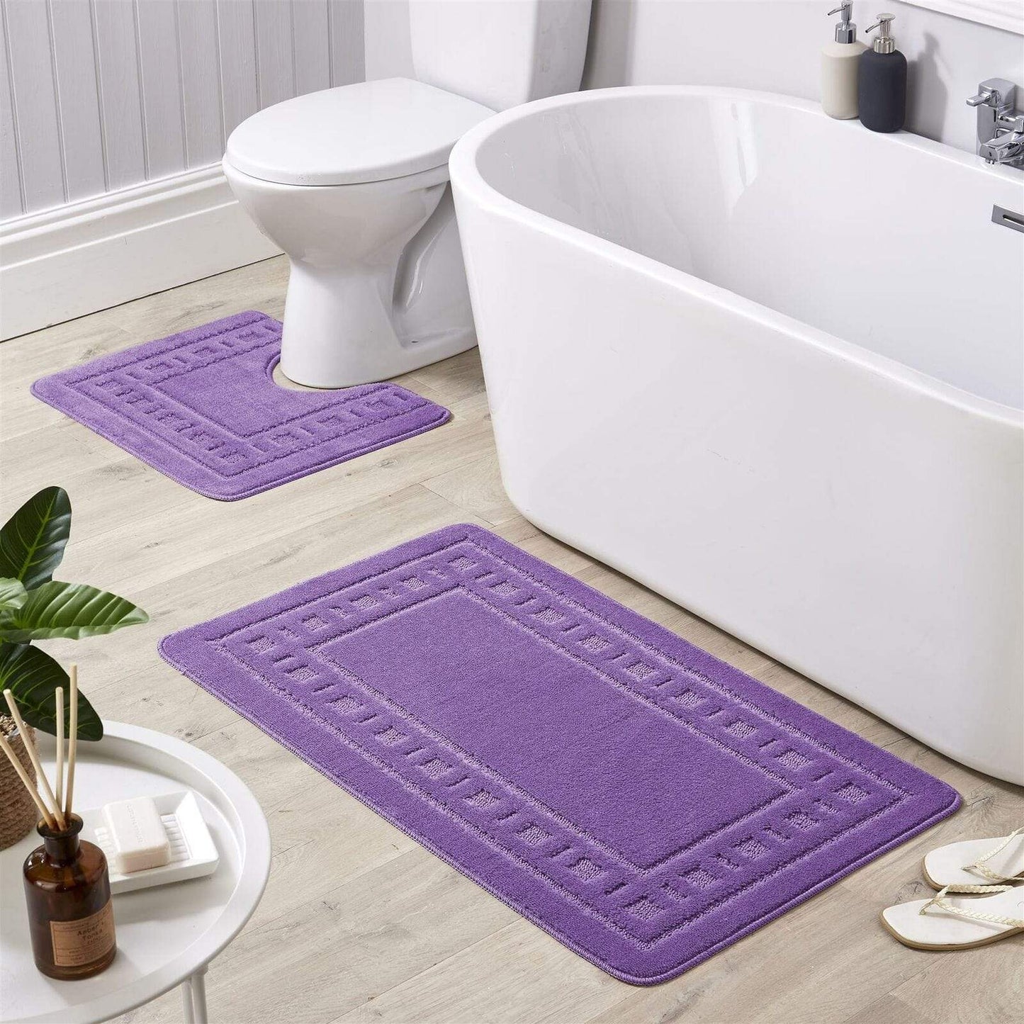Ultra absorbent and super soft Jumbo Miami Bath Mat Set by OLIVIA ROCCO, ideal for a spa-like ambience in your bathroom.