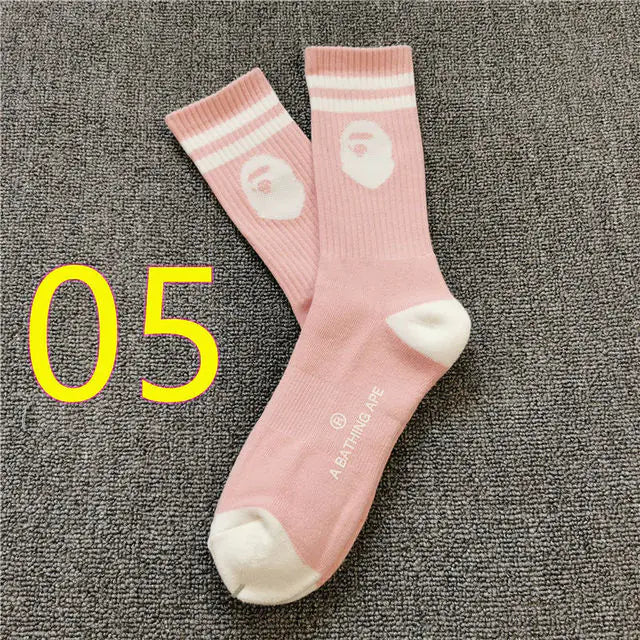 Womens Embroidered Mid Tube Skate Socks