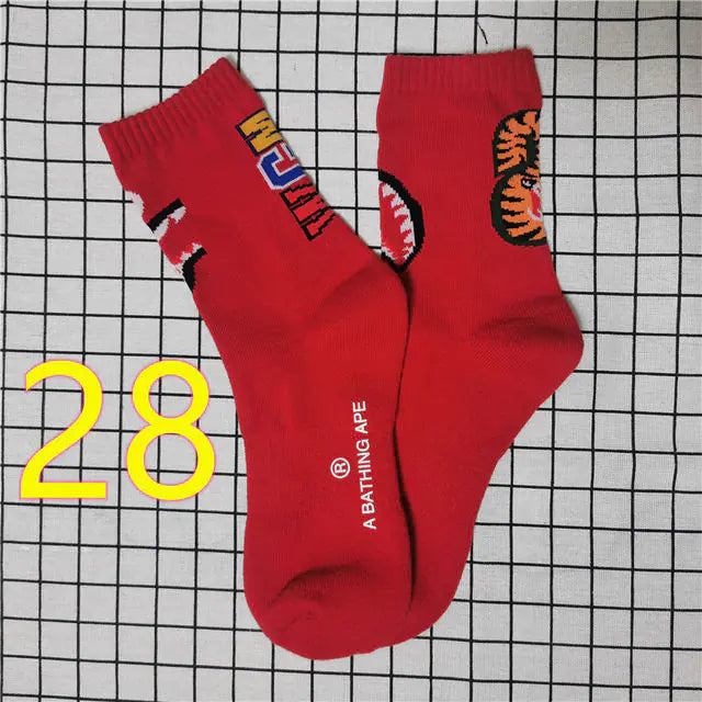 Womens Embroidered Mid Tube Skate Socks