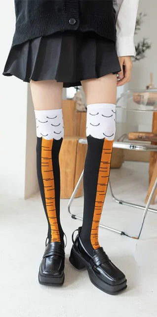 LWomen's Novelty Printed Animal legs Long Funny Socks Cosplay Halloween