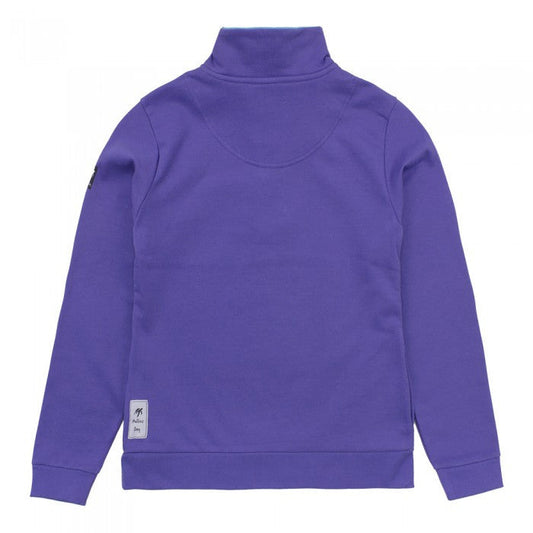 Ladies Indigo Haze West Coast Sweatshirt showcasing its elegant half zip design, made from soft cotton for ultimate comfort and boasting a flattering fit for sizes 8-18.