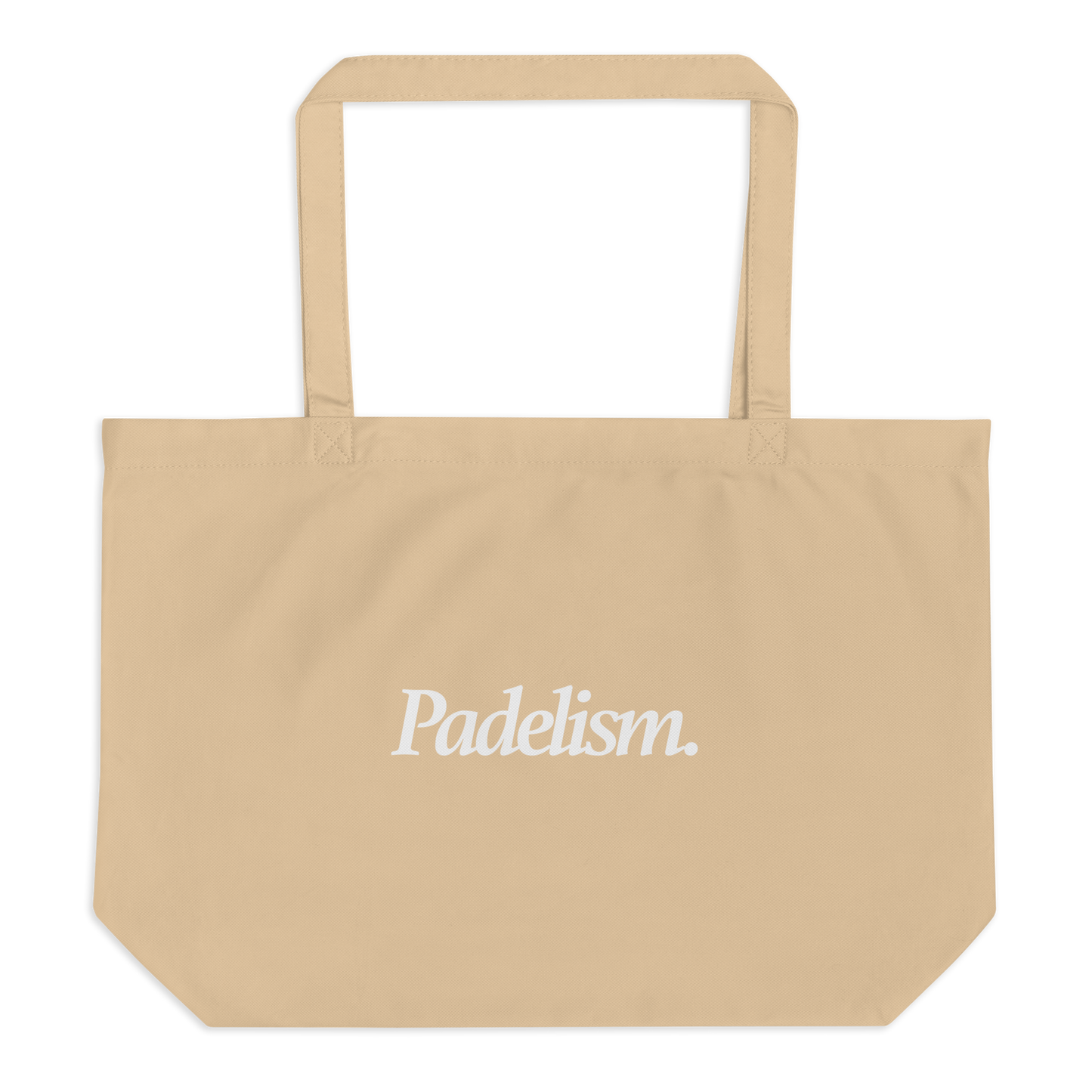 Stylish Extra Large Organic Cotton Tote Bag with long self-fabric dual straps for comfortable carrying, ideal for sustainable lifestyle enthusiasts.