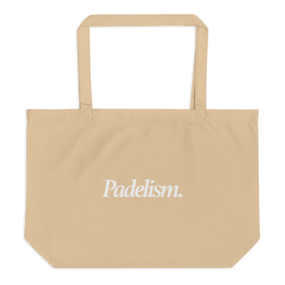 Stylish Extra Large Organic Cotton Tote Bag with long self-fabric dual straps for comfortable carrying, ideal for sustainable lifestyle enthusiasts.