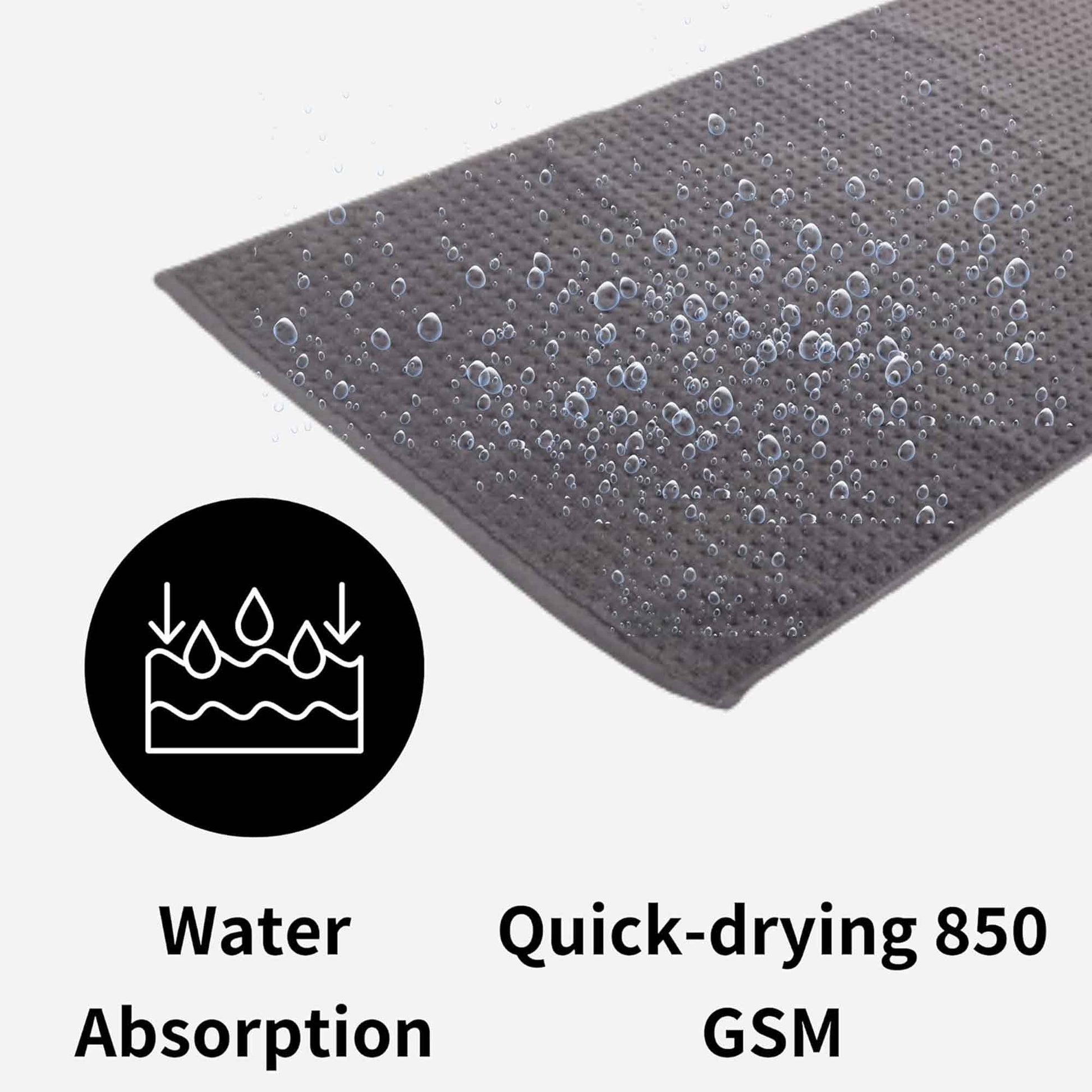 Sophisticated imagery of the Luxe Bathmats in calming duck egg colour, demonstrating a blend of style and comfort suitable for a modern bathroom aesthetic.