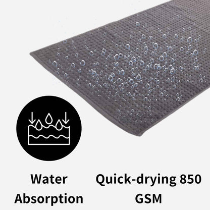 Sophisticated imagery of the Luxe Bathmats in calming duck egg colour, demonstrating a blend of style and comfort suitable for a modern bathroom aesthetic.