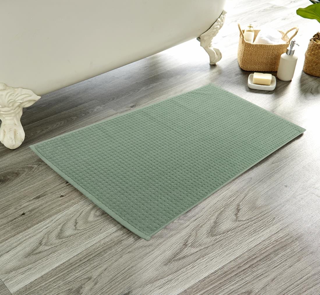 Luxe Deep Cotton Pile Bathmat by OLIVIA ROCCO - Handmade, eco-friendly, absorbent, quick-drying bathroom rug measuring 50x80cm, crafted for exceptional comfort and elegance.
