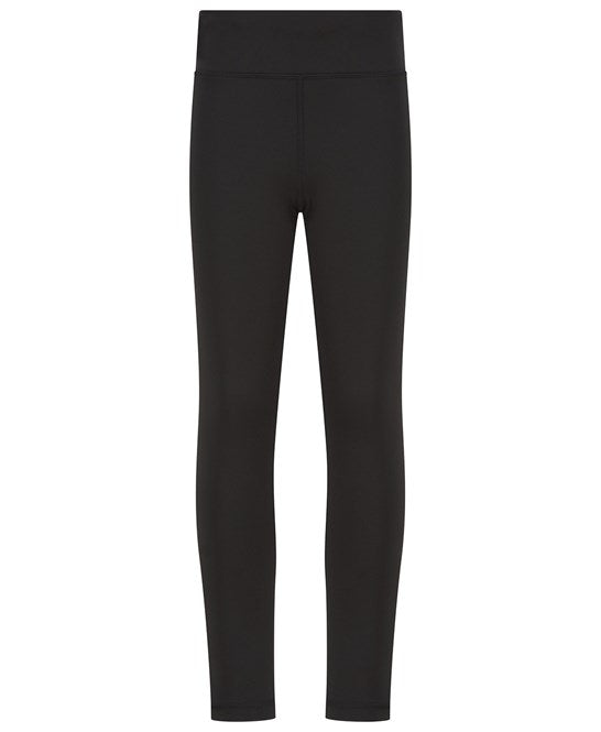 Rear view of luxury kids' leggings showcasing functional pocket detail, crafted from 80% recycled materials.