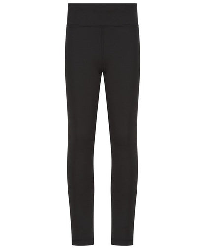 Rear view of luxury kids' leggings showcasing functional pocket detail, crafted from 80% recycled materials.