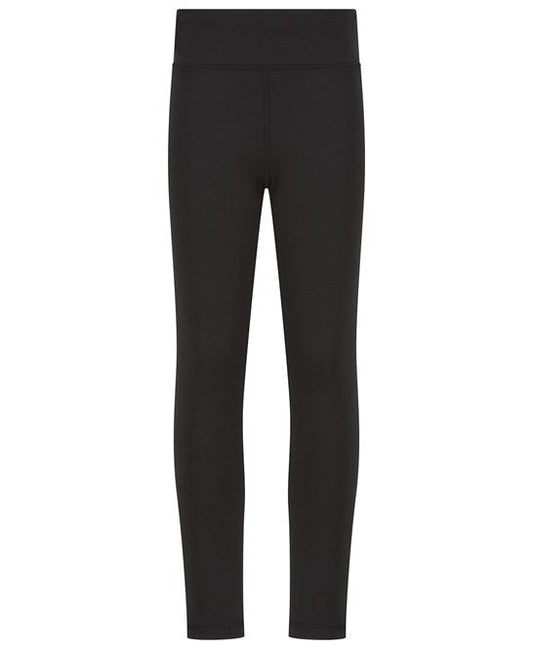 Rear view of luxury kids' leggings showcasing functional pocket detail, crafted from 80% recycled materials.