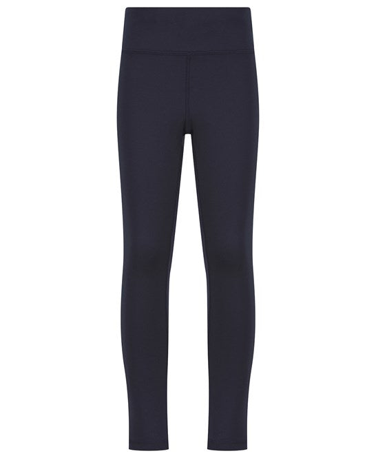 Elegant and eco-friendly high-waisted leggings for children, perfect for sports and comfort, made with sustainable fabrics.