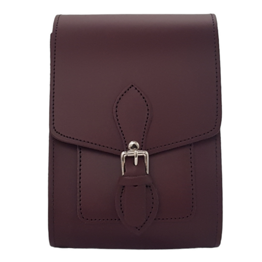 Handmade Marsala Red Leather Festival Phone Bag by Zatchels, showcasing luxurious craftsmanship and elegant design.