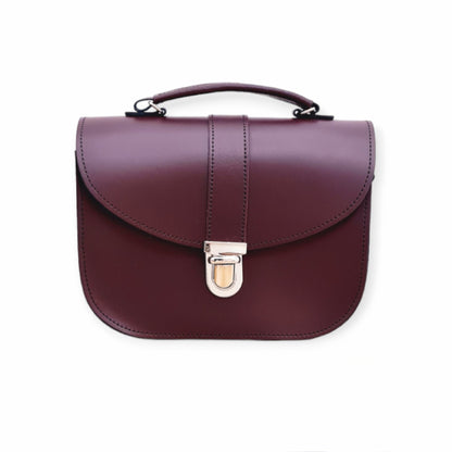 Zatchels Olympia Handmade Leather Handbag - Marsala Red, 22.5cm x 16cm - Custom Engraving Available