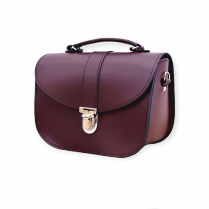 Zatchels Olympia Handmade Leather Handbag - Marsala Red, 22.5cm x 16cm - Custom Engraving Available