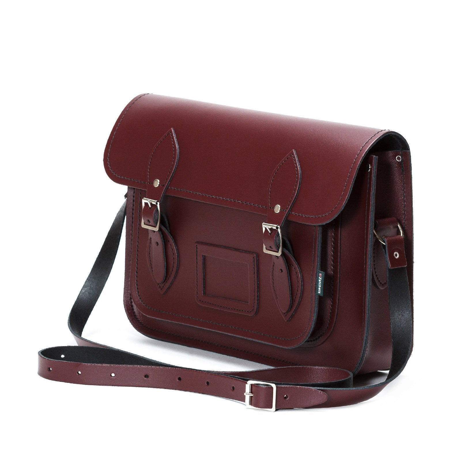 Luxury Handmade Marsala Red Leather Satchel with adjustable strap, showcasing exquisite craftsmanship and elegant design, perfect for cross-body and shoulder wear.