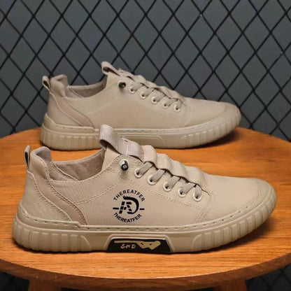 Men's Breathable Canvas Flat Shoes stylish casual footwear in black, perfect for versatile everyday wear.